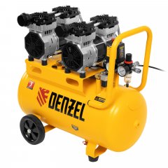 Компрессор безмасляный, малошумный DLS 1500/50, 1500 ВТ, 2x750, 50 л, 260 л/мин Denzel 58027