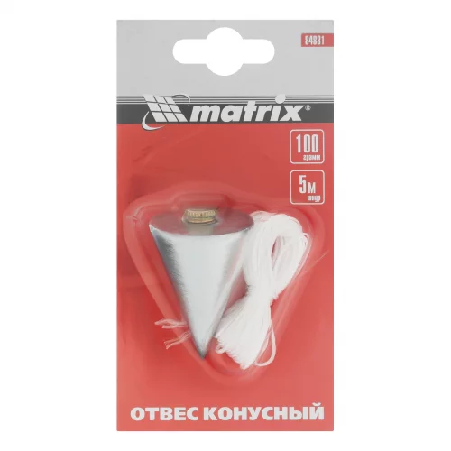 Отвес конусный, 100 г, шнур 5 м Matrix 84831