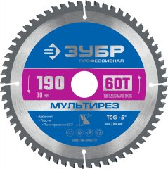 Диск пильный по алюминию Мультирез (190x30 мм; 60T) ЗУБР 36907-190-30-60_z01