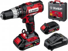 Ударная дрель-шуруповер ЗУБР 18В, 2 АКБ 2Ач, в кейсе ДШУ-185-22