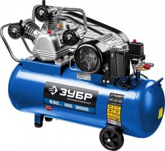 Ременной воздушный компрессор ЗУБР Профессионал, 380 В, 530 л/мин, 100 л ресивер, 3000 Вт, КПМ-530-100