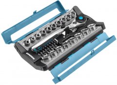 Набор торцевых головок, трещотка 120 зубьев, 36 предметов, 1/2", CrV Gross 14144