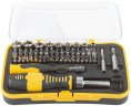 Отвертки реверсивная и для точных работ, набор 65 шт., пластиковый прорезиненный кейс FIT 56387