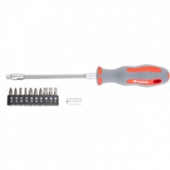 Отвертка с гибким стержнем и магнитным держателем бит, CrV, 12 шт Matrix ( 11989 )