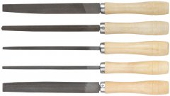 Напильники, набор 5 шт., деревянная ручка 150 мм КУРС 42510