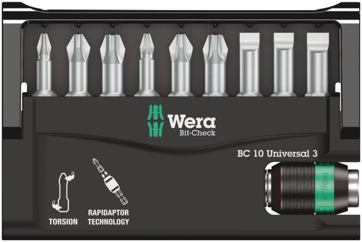 Набор бит Bit-Check 10 Universal 3, 10 предм., WERA, ( WE-056375 )