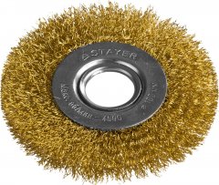 Щетка дисковая PROFESSIONAL (100х22 мм; витая стальная латунированная проволока; 0.3 мм) для УШМ STAYER 35122-100