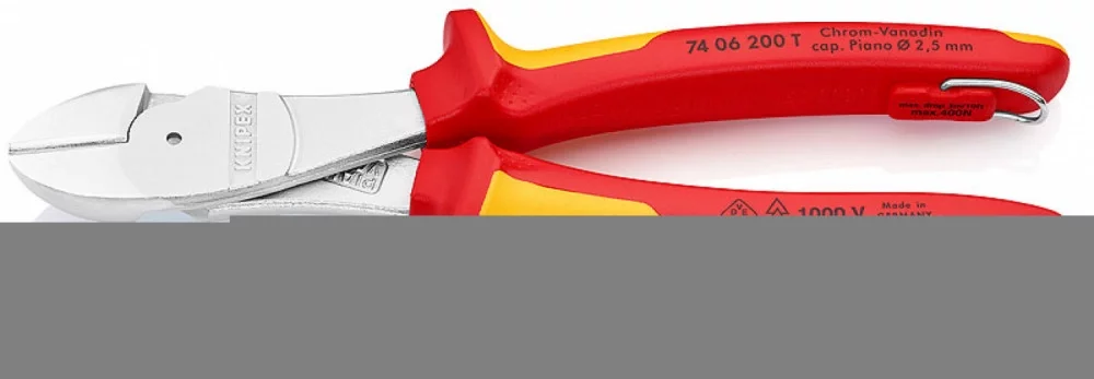 Кусачки боковые особой мощности хромированные 200 мм, KNIPEX, ( KN-7406200T )