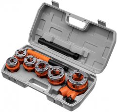 Набор клуппов 1/4-3/8-1/2-3/4-1-1.25", плашкодержатель с трещоткой, 9 предметов Sparta 773355