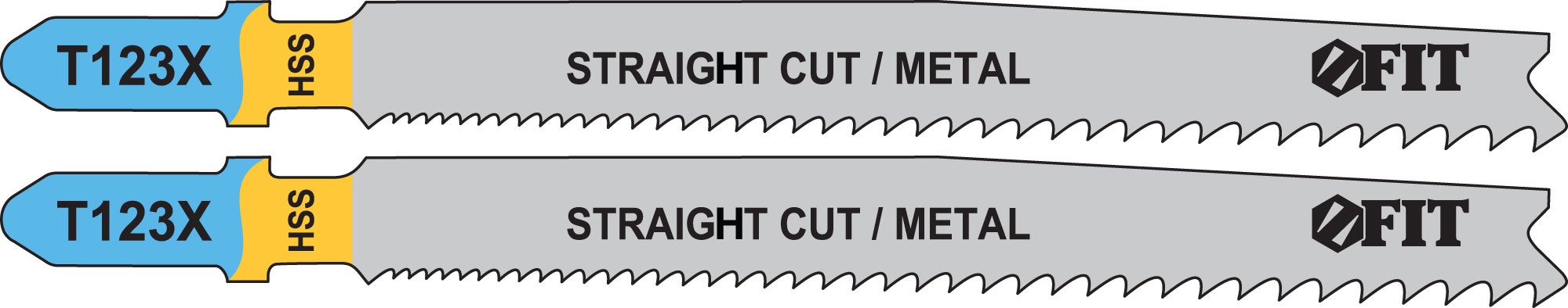 Полотна по алюминию и цвет.мет, HSS, фрезерованные зубья, 100/74 мм, переменный шаг (T123X), 2 шт. FIT 40978
