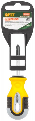 Отвертка "Старт", CrV сталь, прорезиненная ручка 6х38 мм РН2 FIT 55176