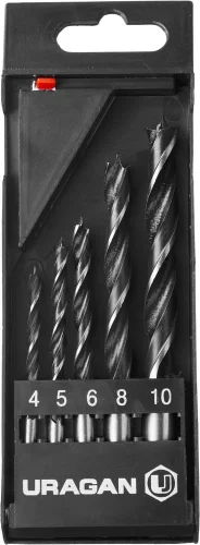 Набор сверл спиральных по дереву (5 шт; 4-10 мм) URAGAN 29419-H5