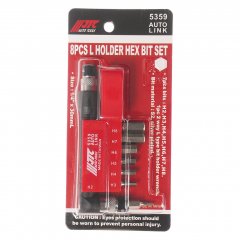 Набор бит 1/4" HEX H2-8мм 6-ти гранных с Г-образным держателем 8 предметов JTC-5359