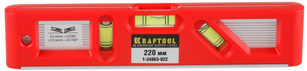 Уровень с магнитом KRAFTOOL Director level 3 ампулы, 220 мм 1-34863-022