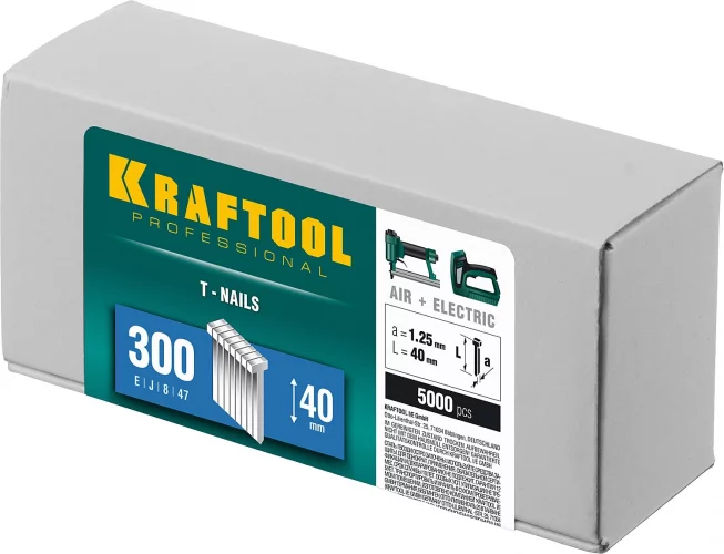 Гвозди для нейлера KRAFTOOL тип 300 40 мм 5000 шт. 31785-40