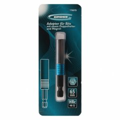 Адаптер для бит с двойным держателем и магнитом, 65 мм, 1/4 Gross 11615