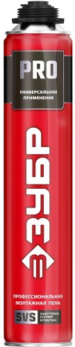Монтажная пена ЗУБР PRO 750 мл, пистолетная, всесезонная, SVS 41145_z01