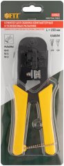 Кримпер для обжима разъемов RJ11, RJ12, RJ45, пластиковые ручки 190 мм FIT 60062
