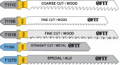 Набор полотен для электролобзика 5 шт. (T111C; T119B; T101B; T118A; T127D) FIT 41008