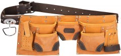 Пояс для инструментов из натуральной кожи (9 карманов) KRAFTOOL 1-38520