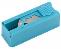 Лезвия, 19 мм, трапециевидные крючкообразные, пластиковый пенал, 12 шт Gross 79379