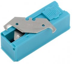 Лезвия, 19 мм, трапециевидные крючкообразные, пластиковый пенал, 12 шт Gross 79379