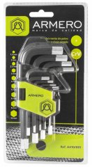 Набор коротких шестигранных ключей 9 шт, ARMERO, ( A410/095 )