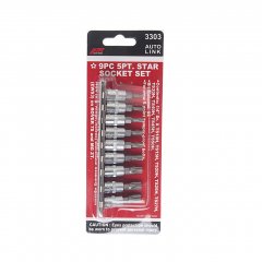 Набор бит 1/4" TORX 5-ти гранных TS10H-TS50H 9 предметов JTC-3303