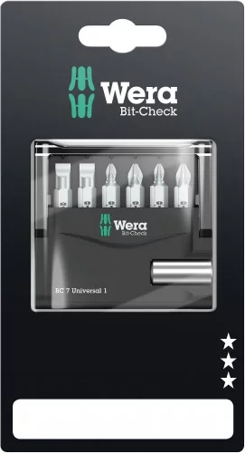 Набор бит Bit-Check 7 Universal 1 SB, 7 предм., WERA, ( WE-073406 )