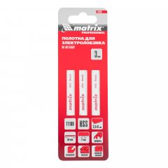 Полотна для электролобзика по металлу, 3 шт, T118B, 50 x 2 мм, HSS Matrix 78229