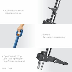 Телескопический удалитель сорняков GRINDA PROLine CYCLONE-T длина 980-1170 мм 423203