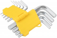 Ключи шестигранные, CrV сталь, 9 шт., 1,5-10 мм, в пластиковом держателе