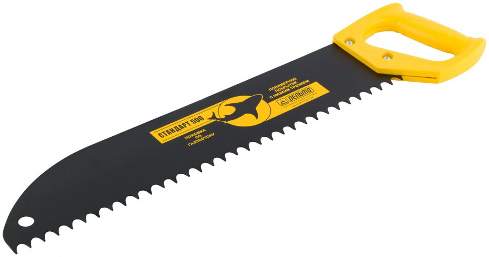 Ножовка по пенобетону (Стандарт), закругленное полотно, шаг 15 мм, 500 мм Дельта 40699