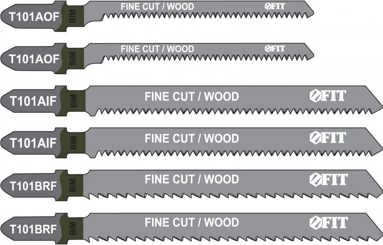 Набор полотен для электролобзика 6 шт. (T101BRFx2; T101AOF x2; T101AIF x2) FIT 41012