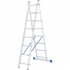 Лестница, 2 х 8 ступеней, алюминиевая, двухсекционная, Россия, Сибртех 97908