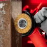 Щетка для УШМ, 100 мм, посадка 22.2 мм, плоская, латунированная витая проволока Matrix 74648