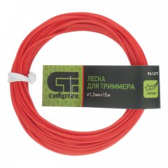 Леска для триммера звезда, 1.3 мм х 15 м, Россия Сибртех 961675