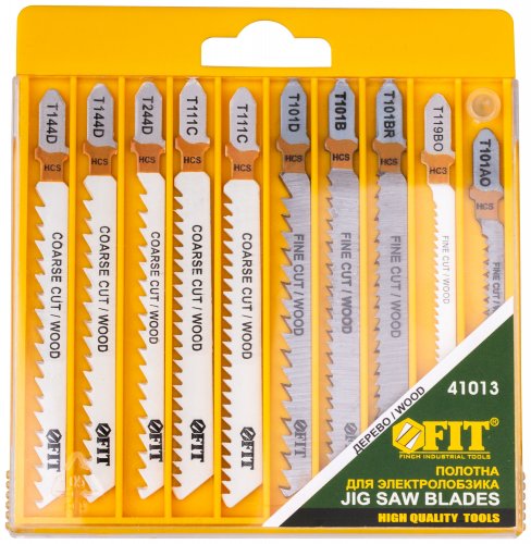 Набор полотен для электролобзика 10 шт.(T101D; T111Cx2; T101B; T119BO; T144Dx2; T244D; T101AO; T101BR) FIT 41013