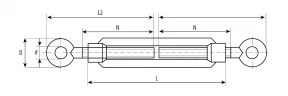 Талреп кольцо-кольцо DIN 1480 2 шт. (М16; ТФ5) ЗУБР 4-304375-16