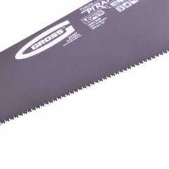 Ножовка по дереву "Piranha", 500 мм, 11-12 TPI, зуб-3D, каленый зуб, тефлоновое покрытие полотна, двухкомпонентная рукоятка Gross 24107