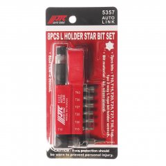 Набор бит 1/4" TORX Т10-Т40 с Г-образным держателем 8 предметов JTC-5357