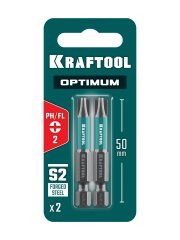KRAFTOOL OPTIMUM PH/FL 2, 50 мм, 2 шт, биты (261221-2-50-2)