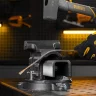 Тиски слесарные BVH-125, 125 мм, поворотные, стальная направляющая, с наковальней //Denzel