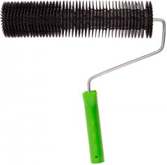 Валик игольчатый для наливных полов с ручкой, острая игла, 300 мм Сибртех 81111