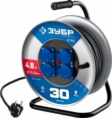 Силовой удлинитель ЗУБР на стальной катушке Кг 325 кг 3x2.5 30м 55079-30 55079-30_z01
