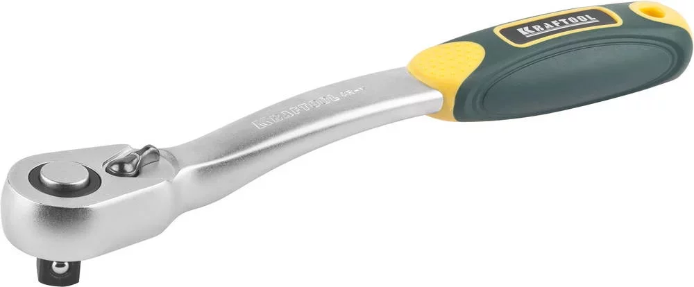 Трещотка для торцовых головок KRAFTOOL PRO Сr-V сталь 72 зубца изогнутая 1/2" 27795-1/2_z02