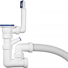 Сифон колбовый "МАСТЕР" с отводом к стиральной машине для моек и раковин ЗУБР 51869