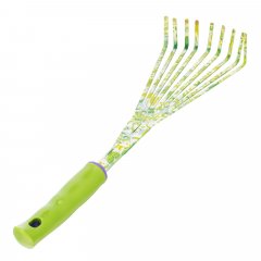Грабли веерные 9 - зубые, 130 х 415 мм, стальные, пластиковая рукоятка, Flower Green, Palisad 620425