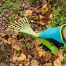 Грабли веерные 9 - зубые, 130 х 415 мм, стальные, пластиковая рукоятка, Flower Green, Palisad 620425