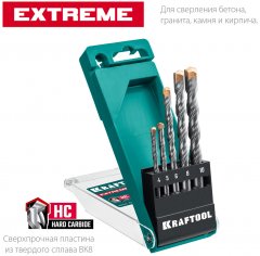 Набор сверл по бетону KRAFTOOL Extreme 5 шт, 4-5-6-8-10 мм 29166-H5